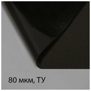 Плёнка полиэтиленовая, техническая, толщина 80 мкм, 10 х 3 м, рукав (2 х 1,5 м), чёрная, 2 сорт