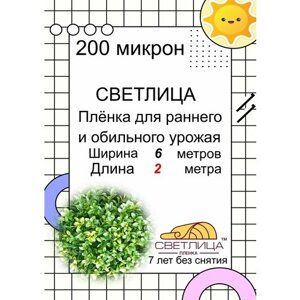 Пленка светлица - 200 мкм, 6*2 метра -7 лет без снятия. Многолетняя, морозостойкая, резиноподобная пленка для теплиц и парников.