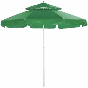 Пляжный зонт, 2,15м, ткань, бахрома (зеленый) в чехле