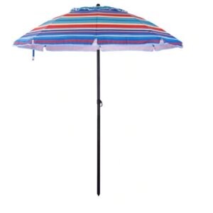 Пляжный зонт, 2,2 м, оксфордс наклоном (мультиколор/принт "полоса"в чехле