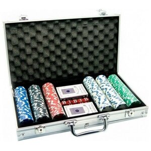 Подарки Набор для покера в кейсе, 300 фишек с номиналом (38 х 20 х 7 см)