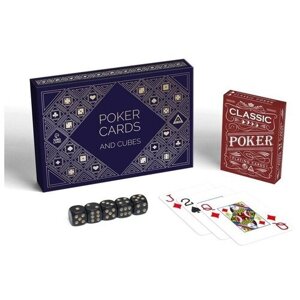 Подарочный набор 2 в 1 "Колода для покера и игральные кости", 54 карты