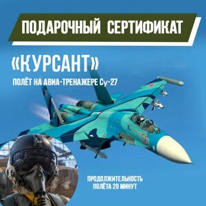 Подарочный сертификат полет на авиатренажере СУ-27, "Курсант", 20 минут