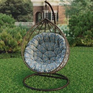Подушка для садовых качелей, круглая напольная сидушка Минас, голубой