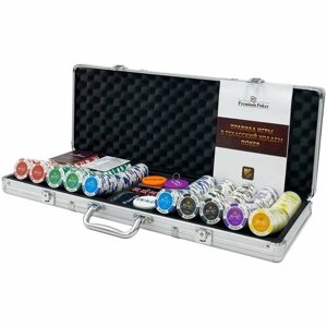 Покерный набор HitToy Monte Carlo 500 фишек с номиналом в чемодане