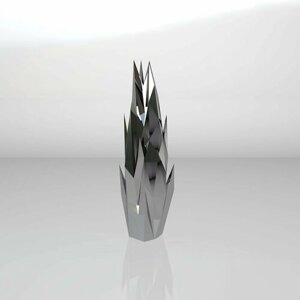 Полигональная фигура Пламя, огонь, геометрический полигональный металлический декор интерьера
