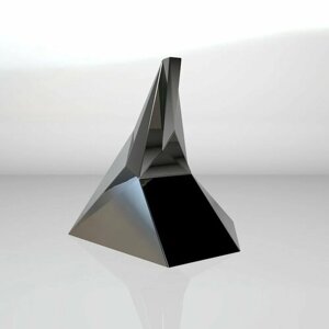 Полигональная фигура Плавник акулы, геометрический полигональный металлический декор интерьера