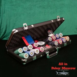 Профессиональный покерный набор на 500 керамических фишек - Модель Golden Shark -100
