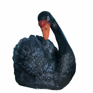 Садовая фигура Лебедь большой черный 47*52