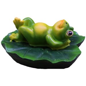 Садовая фигура ТулаСад Лягушка на спине зеленый/желтый ,6 см