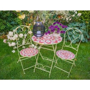 Садовая мебель с мозаикой SUMMER MEDITATION (стол и 2 стула), металл, керамика, Kaemingk 806208/806209-набор
