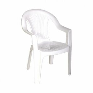 Садовое кресло с подлокотниками Садовый стул Пластик белый салют 66х60х84см
