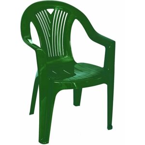 Садовое кресло с подлокотниками Садовый стул Пластик темно-зеленый салют 66х60х84см