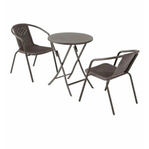 Садовый стул 52х60х72см коричневый, искусственный ротанг 2 шт