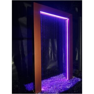 Садовый Водопад "Палаус 2.0"Элемент ландшафтного дизайна / Уличный фонтан с LED подсветкой на пульте управления / цвет "Кристал"