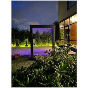 Садовый Водопад "Палаус"Элемент ландшафтного дизайна / Уличный фонтан с LED подсветкой на пульте управления / цвет "Борнео"