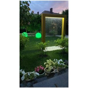 Садовый Водопад "Палаус"Элемент ландшафтного дизайна / Уличный фонтан с LED подсветкой на пульте управления / цвет "Калина"