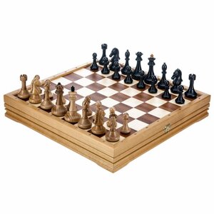 Шахматный ларец с деревянными фигурами 37х37 см