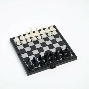 Шахматы магнитные, 13 х 13 см, чёрно-белые 1 набор