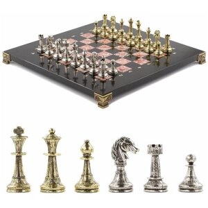 Шахматы с металлическими фигурами "Стаунтон" доска 28х28 см из креноида 120762