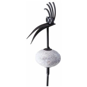 Штекер садовый птичка знайка - мыслитель, металлическая, серая, 100 см, Boltze 1022109-2