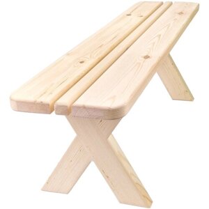 Скамейка деревянная 1.2 метра из массива Вологодской сосны люкс. Для сада / дома / бани /сауны