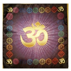 Скатерть для медитаций и йоги Аум, чакры Сахасрары, фиолетовая