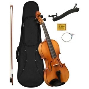 Скрипка Cascha HH-2050 4/4 комплект с футляром смычком запасными струнами мостиком и канифолью