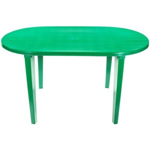 Стол обеденный садовый Стандарт Пластик овальный, ДхШ: 140х80 см, зеленый