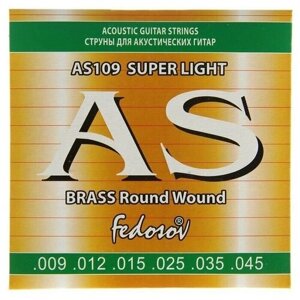 Струны BRASS Round Wound Super Light (009-045, 6 стр, латунная навивка на граненом керн
