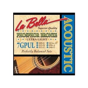 Струны для акустической гитары металлические LA BELLA 7GPUL 9-48