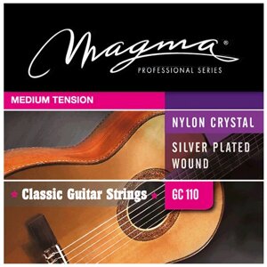 Струны для классической гитары Magma Strings GC110, Серия: Nylon Crystal Silver Plated Wound, Обмотка: посеребрёная, Натяжение: Medium Tension.