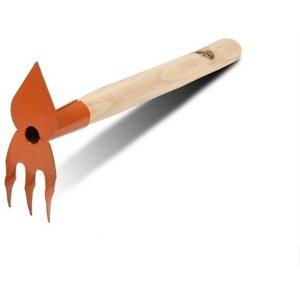 SUI Мотыжка комбинированная, длина 34 см, 3 зубца, деревянная ручка