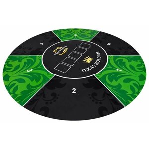Сукно для игры в покер круглое 120 см, зеленый/черный