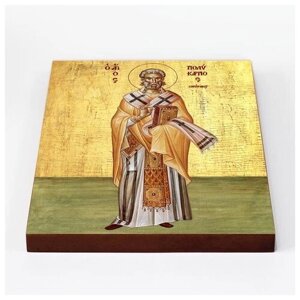 Священномученик Поликарп, епископ Смирнский, икона на доске 20*25 см