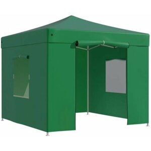 Тент-шатер садовый Helex 3x3х3 м материал полиэстер, 1 дверь и 2 окна, несколько вариантов сборки, быстрая установка 4331 зеленый