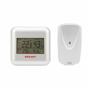 Термометр электронный S3341BF с часами и беспроводным выносным датчиком Rexant 70-0596 (7 шт.)