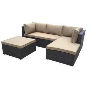Угловой диван с тумбой Санторини / Комплект мебели для сада