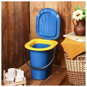 Ведро-туалет, 18 л, съёмный стульчак, синий 2856283 .