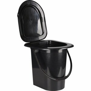 Ведро-туалет, h = 39 см, 17 л, съёмный стульчак, чёрное