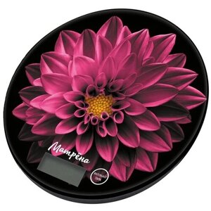 Весы кухонные электронные матрёна МА-197, 7 кг, пурпурный цветок (008116)