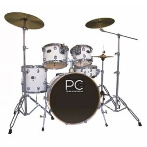 WAR2205 Ударная установка, 5 барабанов, 22х18", 14x14", 12x9", 10x8", 14x5,5", стойки: под малый, журавль, прямая, хай-хет, педаль, стул. Корпуса 6-ти слойная береза/липа, PC drums & Percussion