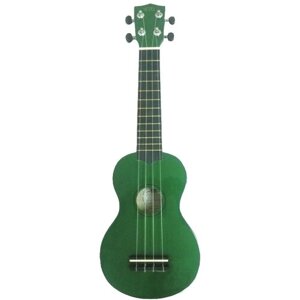 WIKI UK10G GR гитара укулеле сопрано, клен, цвет зеленый глянец, чехол в комплекте