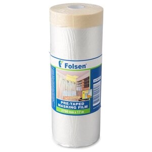 Защитная пленка Folsen с малярным скотчем, 17 м х 2.7 м, бесцветный