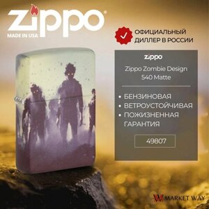 Зажигалка бензиновая ZIPPO 49807 Zombie Design, белая, подарочная коробка