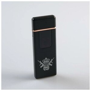 Зажигалка электронная "KING", USB, спираль, 3 х 7.3 см, черная