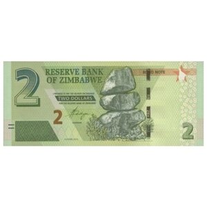 Зимбабве 2 доллара 2016 г. (Факел монумента Независимости в Хараре) UNC
