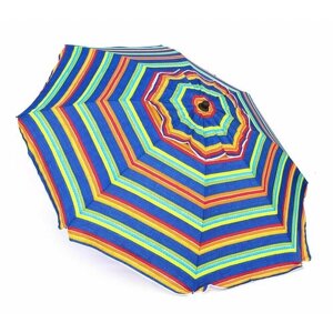 Зонт пляжный круглый складной с металлической ручкой, с наклоном и клапаном, 200 см, Джинс