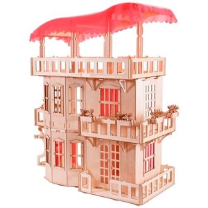 3-х этажный кукольный домик большой с лестницами. Кукольный дом модель для сборки развивающие игрушки для детей
