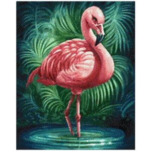 Ag 2572 Набор д/изготовления картин со стразами 'Тропический фламинго' 40*50 см Гранни